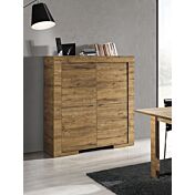 Madia contenitore Alta con 4 ante, finitura Rovere Miele