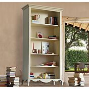 Libreria a giorno classica in legno, finitura sabbia