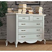 Cassettiera in legno 5 cassetti, finitura bicolore