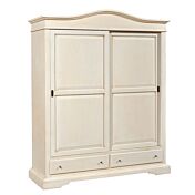 Armadio 2 porte 2 cassetti, finitura Avorio pennellato