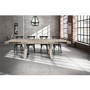 Tavolo in finitura abete spazzolato con 2 allunghe da 50 cm