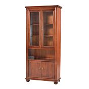 Vetrina in legno finitura noce arte povera, con 2 ante, 2 cassetti e zona a giorno 89x38 H.198