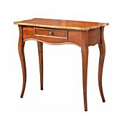 Consolle arte povera in legno finitura bassano e oro, con cassetto 87x77