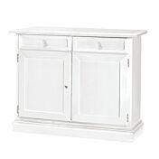 Credenza in legno bianco opaco, arte povera, 105x85 cm