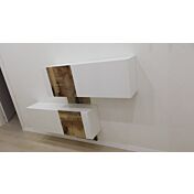 ACQUISTA ANCHE TU Scarpiera doppia finitura Bianco Lucido e Pero, design orizzontale e moderno