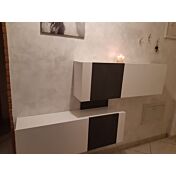 ACQUISTA ANCHE TU Scarpiera doppia, finitura Bianco Lucido e Ardesia