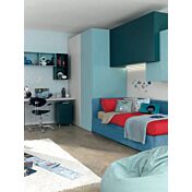 Divano letto Bravo con secondo letto a scomparsa Moretti Compact, Baltico