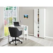 Armadio salvaspazio 2 ante e 5 ripiani, colore bianco