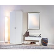 Armadio salvaspazio 2 ante e 5 ripiani, colore bianco