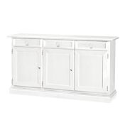 Credenza in legno bianco opaco, arte povera - cm 156x85