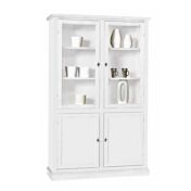 Vetrina in legno finitura bianco opaco, 2 porte e 2 ante in vetro