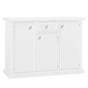 Credenza in legno, bianco opaco, arte povera - cm 120x86