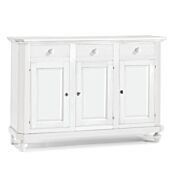 Credenza in legno, bianco opaco, arte povera, L.150 H.43