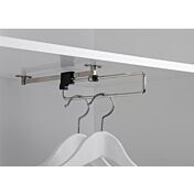 Credenza Madia salvaspazio a 2 ante sagomate, bianca laccata lucida, linea onda