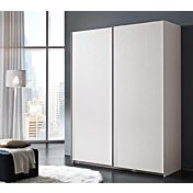 Armadio a due ante scorrevoli, finitura bianco frassinato