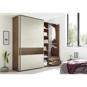 Conveniente Camera Matrimoniale moderna, finitura Noce scuro e Argilla