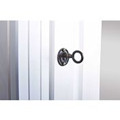 Armadio con piedini e un'anta con specchio in finitura bianco