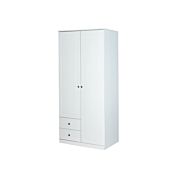 Armadio con 2 ante battenti e 2 cassetti in finitura bianco