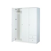 Armadio con 3 ante battenti e 2 cassetti in finitura bianco