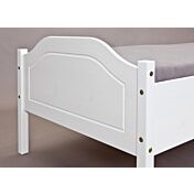 Letto in legno massello, disponibile in bianco o legno naturale