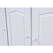 Credenza in legno massiccio a tre ante e tre cassetti / bianco