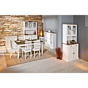 Tavolo in legno massello bianco marrone, 160x90 cm