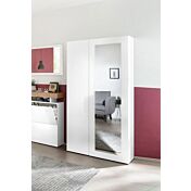 Armadio 2 ante con specchio, finitura bianco laccato lucido