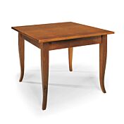 Tavolo fisso in legno massello, noce, arte povera - gambe a sciabola