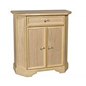 Credenzina / Porta telefono finitura avorio e noce grano, con cassetto e anta intarsiata 70x93