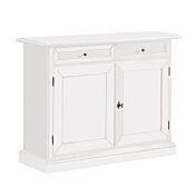 Credenza in legno bianco opaco, stile arte povera - cm 105x85
