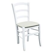 Sedia in finitura laccato bianco con fondino crema Zenzero Shop