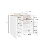 Moderna Scarpiera 2 ante, 1 anta ribalta bianco lucido ardesia, made in Italy