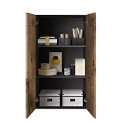 Madia alta moderna 2 ante, finitura Nero e Pero