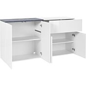 Promozione madia moderna con 4 ante e 1 cassetto in finitura Bianco lucido e Ardesia