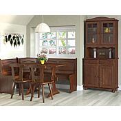 Set Giropanca classico in massello, verniciato mocca