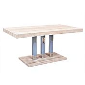 Tavolo, in mdf finitura rovere e metallo cromato - 160x90 cm