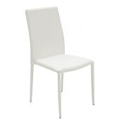 Sedia ecopelle Bianca - gamba fine