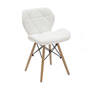 Sedia in ecopelle Bianca, con gambe in legno