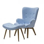 Set Poltrona e Sgabello di Design colore Azzurro