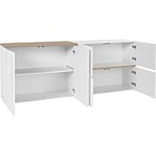 Madia moderna con 4 ante in finitura Bianco lucido e Pero L.210