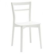 Sedia in legno bianca con fondino