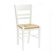 Sedia finitura Bianca con fondino in Paglia