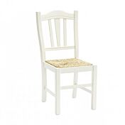 Sedia Bianca con fondino in paglia