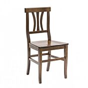 Sedia noce con fondino in legno