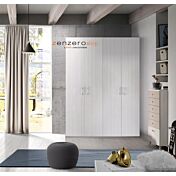 Armadio H.195 con 4 ante battenti in finitura Olmo bianco