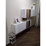 ACQUISTA ANCHE TU Scarpiera doppia finitura Bianco Lucido e Pero, design orizzontale e moderno