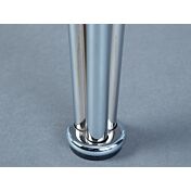 Tavolo rotondo in mdf laccato bianco e metallo, 100x100 cm