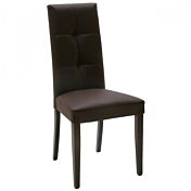 Sedia in ecopelle Marrone con bottoni