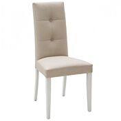 Sedia in ecopelle con bottoni - Beige