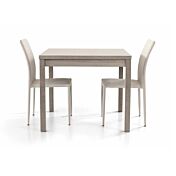 Tavolo allungabile in legno, finitura rovere grigio, con apertura a libro